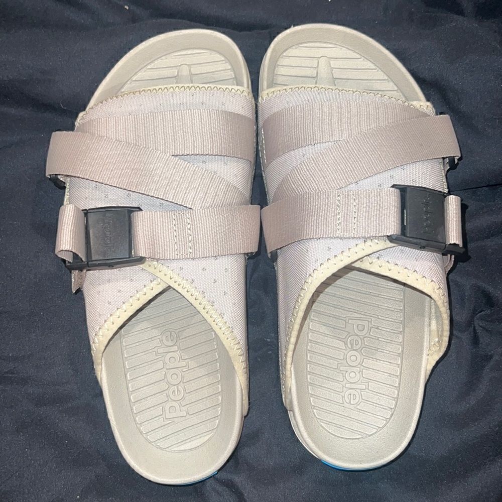 Beige tan slides by the brand people size 7.5 womens